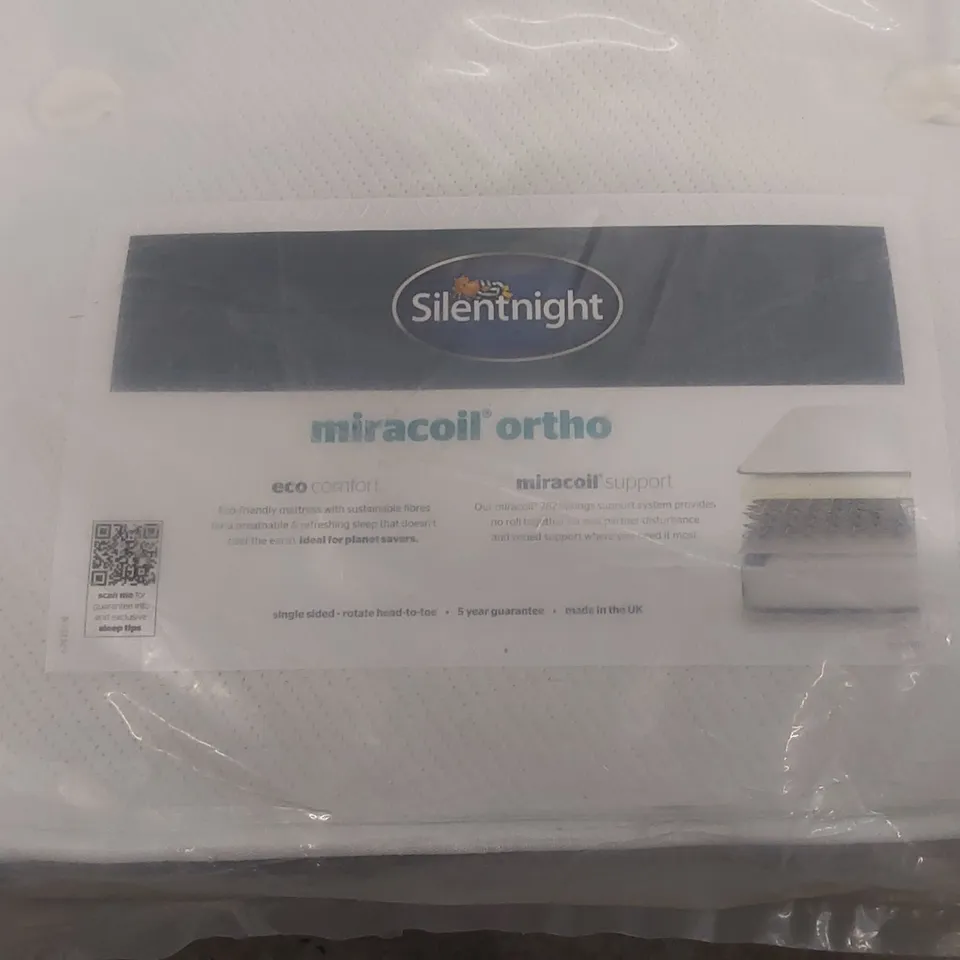 QUALITY BAGGED SILENTNIGHT 90cm SINGLE MIRACOIL ORTHO MATTRESS