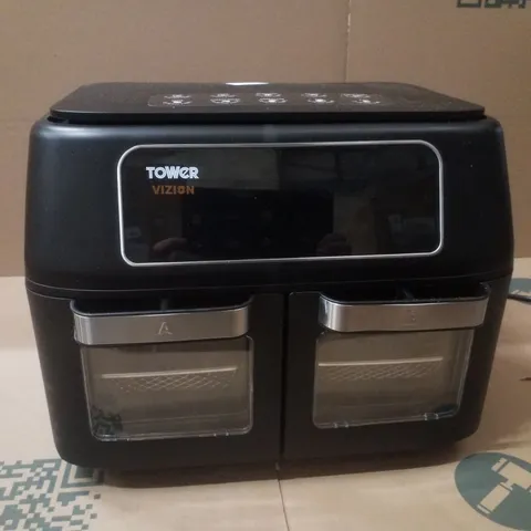 BOXED TOWER T17102 VORTX VIZION 11 LITRE DIGITAL DUAL AIR FRYER OVEN