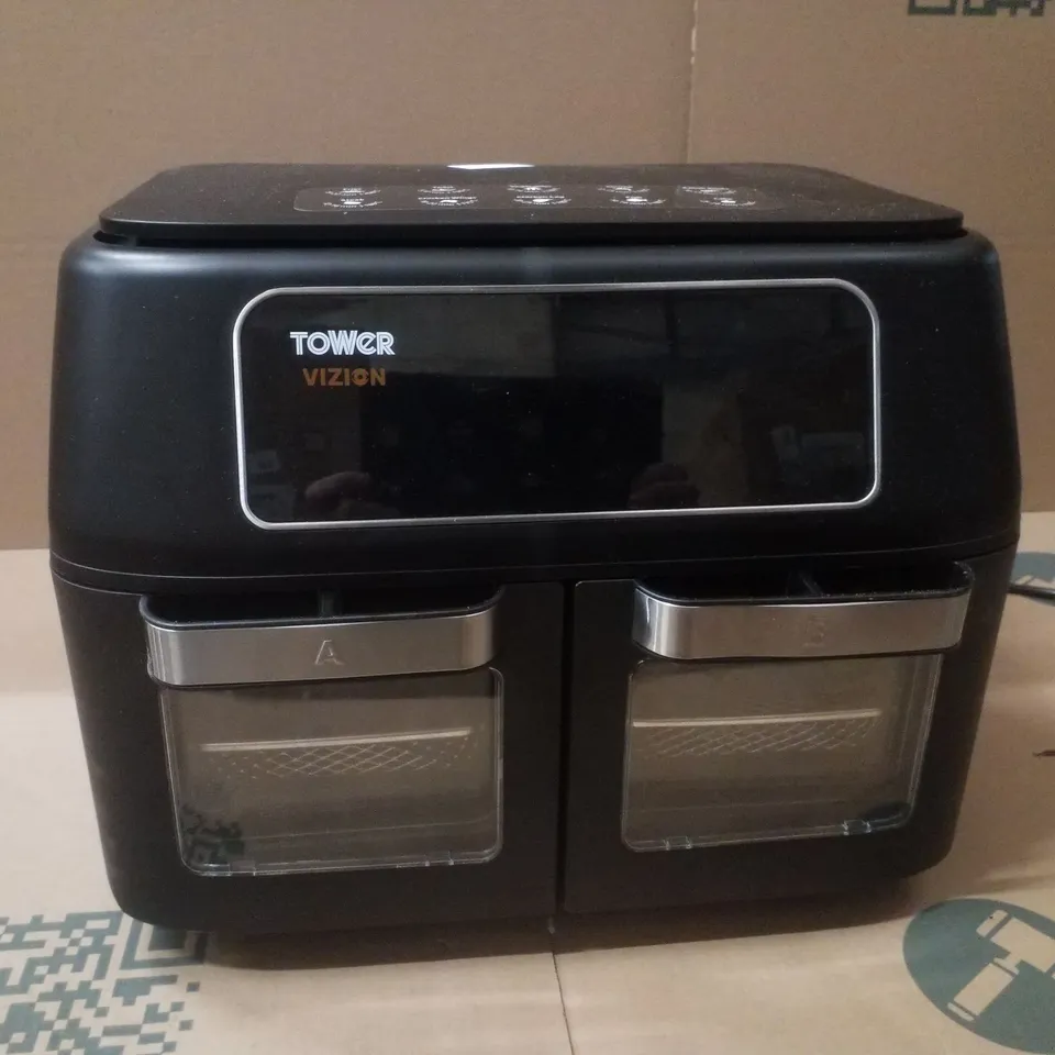 BOXED TOWER T17102 VORTX VIZION 11 LITRE DIGITAL DUAL AIR FRYER OVEN