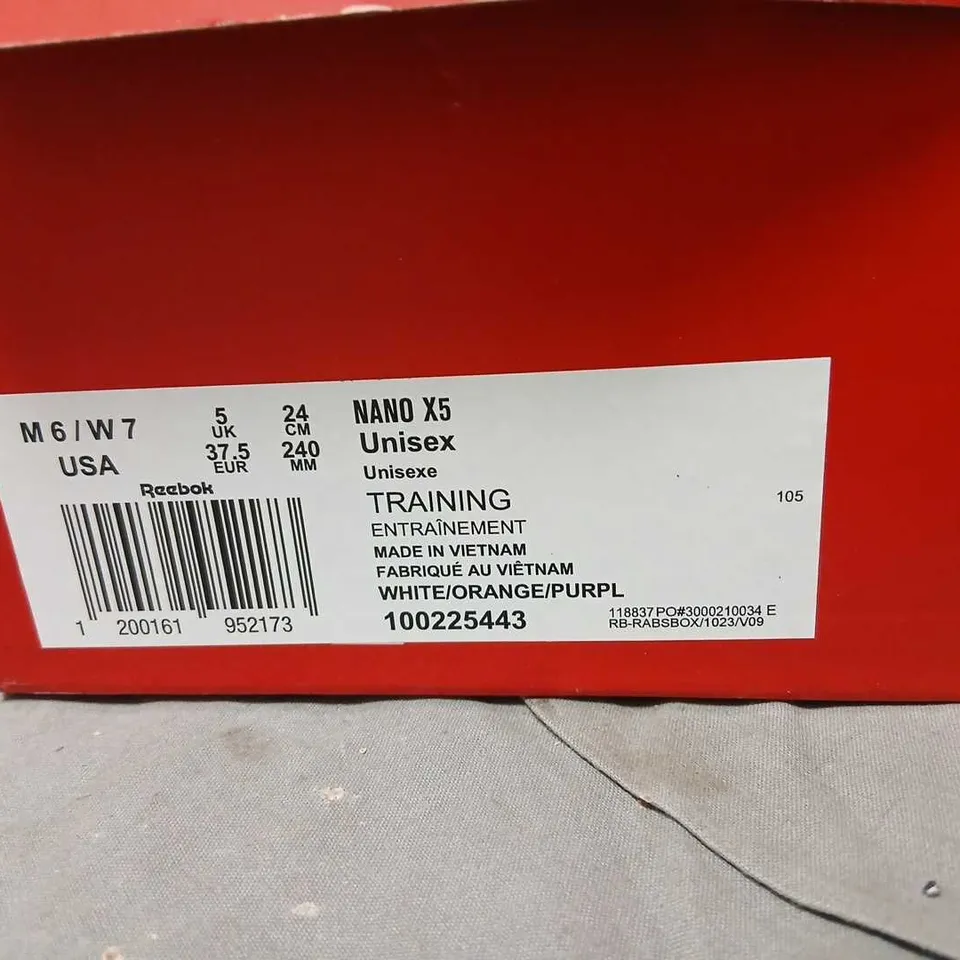 REEBOK NANO X5 UNISEX TRAINING SHOES – UK5 (US 6, EU 37.5)