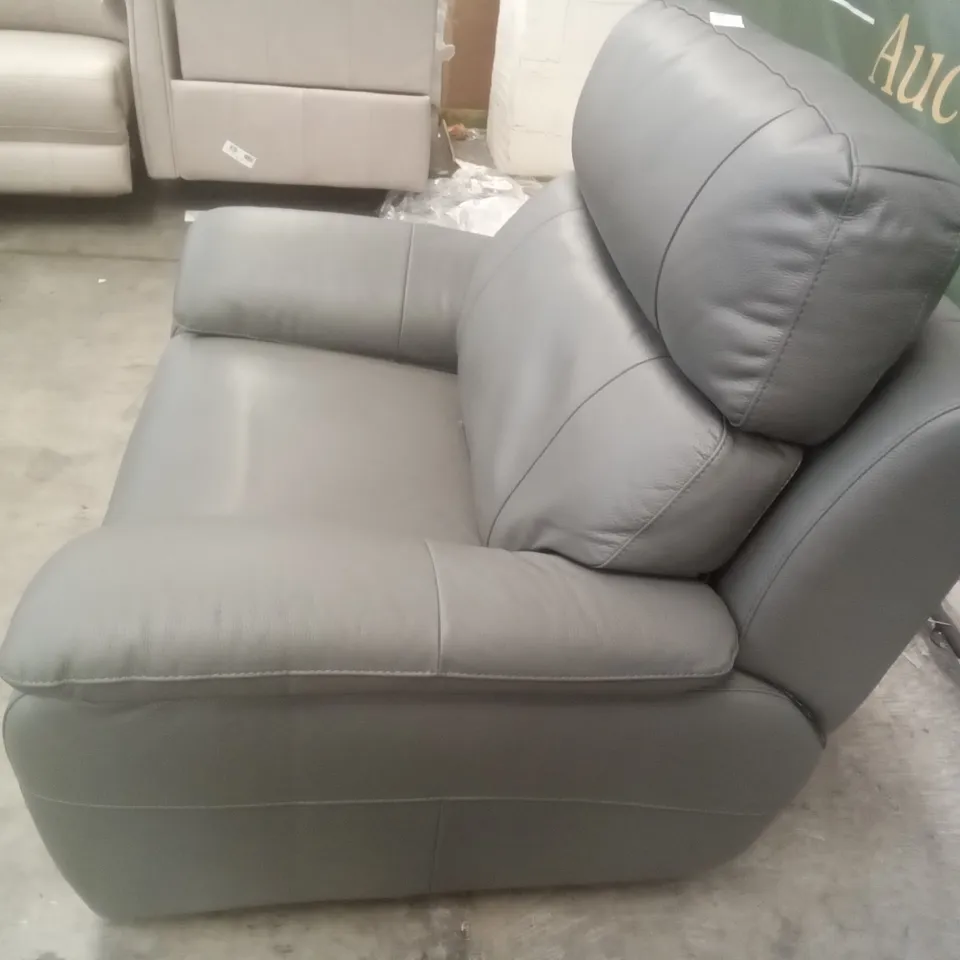QUALITY ITALIAN DESIGNER PATRIZIO SMALL ARMS ELECTRIC RECLINER CHAIRS - ANTHRACITE GREY LEATHER