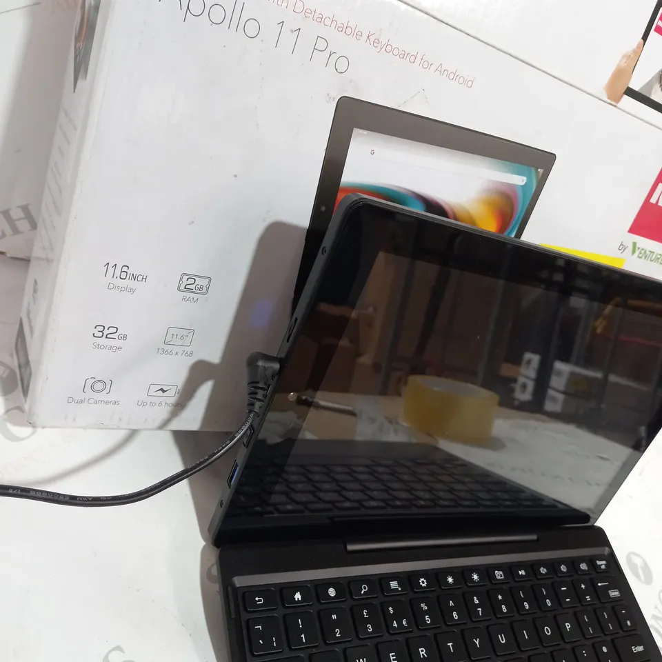 BOXED VENTURER APOLLO 11 PRO 11.6” TABLET WITH DETACHABLE KEYBOARD- 32 GB