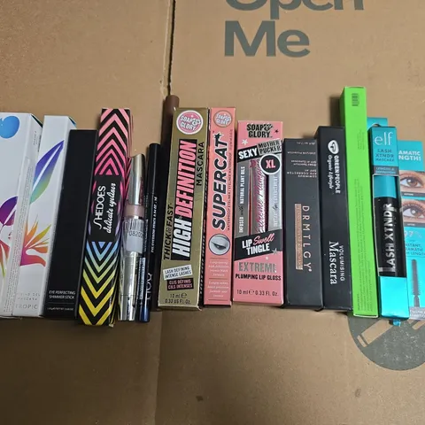 LOT OF 15 ASSORTED COSMETIC ITEMS TO INCLUDE SOAP & GLORYMASCARA, DRMTLGY EYE CORRECTOR AND TROPIC FOUNDATION