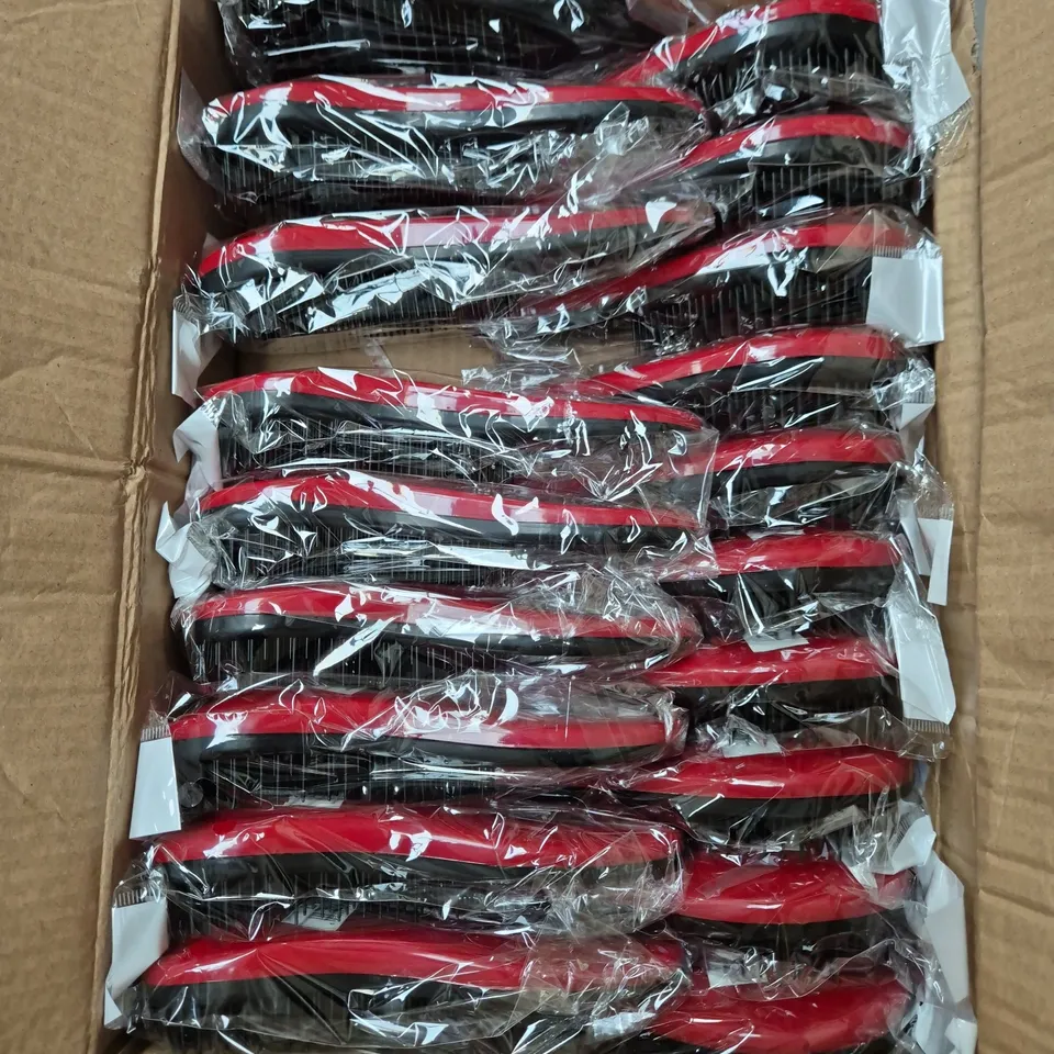 BOX OF 30 ASSORTED RED HAIR BRUSHES