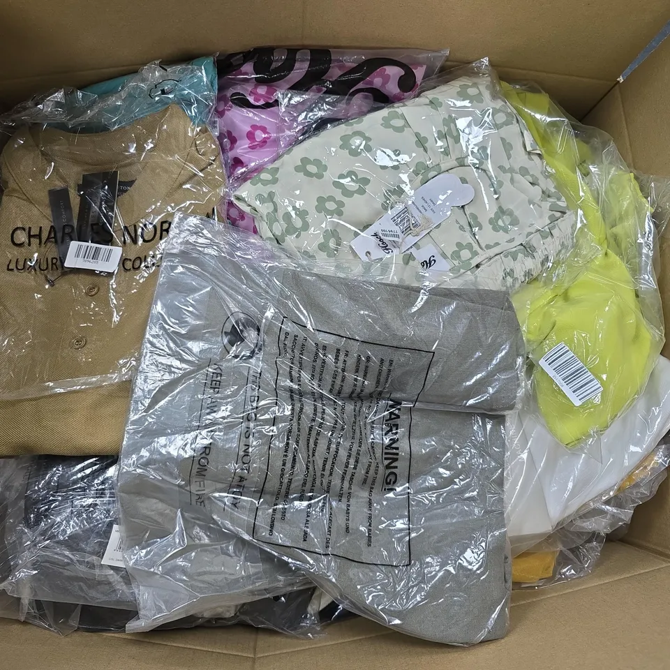 APPROXIMATELY 30 ASSORTED CLOTHING ITEMS IN VARIOUS SIZES, STYLES & COLOURS TO INCLUDE BRANDS SUCH AS LA MAREY, CHARLOTTE WEST, LIGHT & SHADE, ETC - COLLECTION ONLY