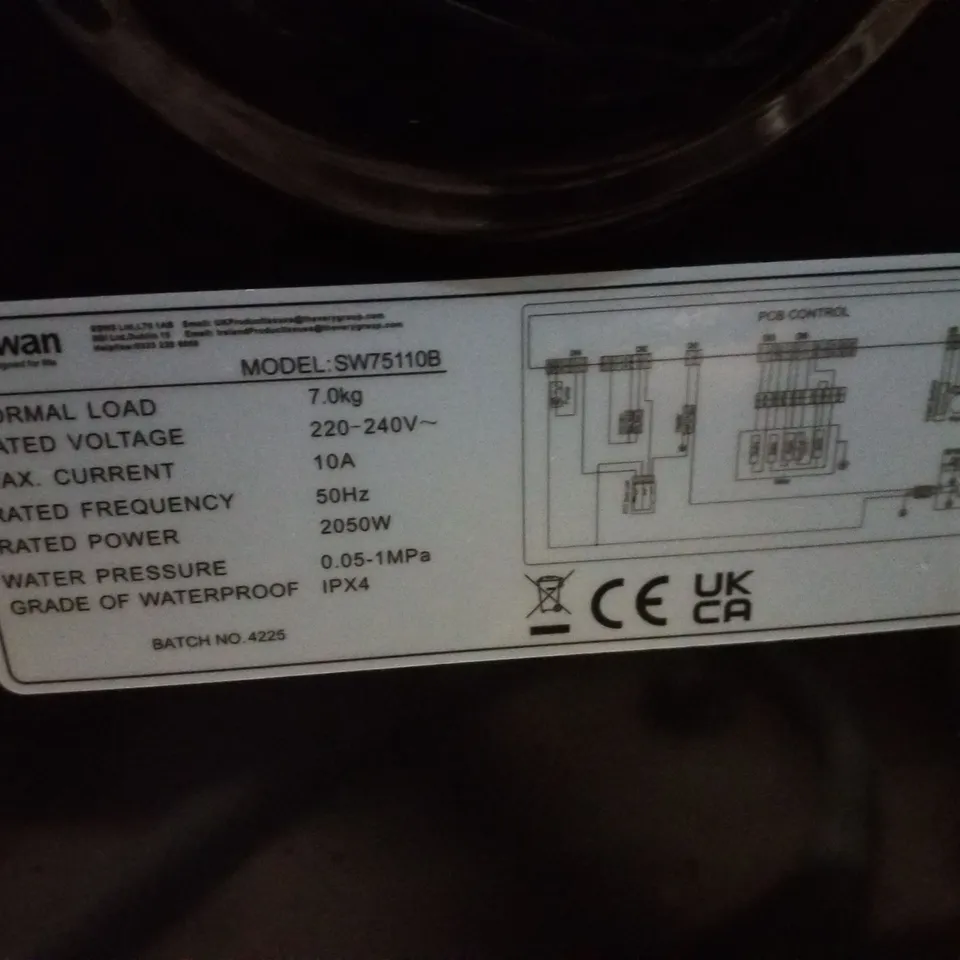 SWAN SW75110B 7KG 1200 SPIN FREESTANDING WASHING MACHINE