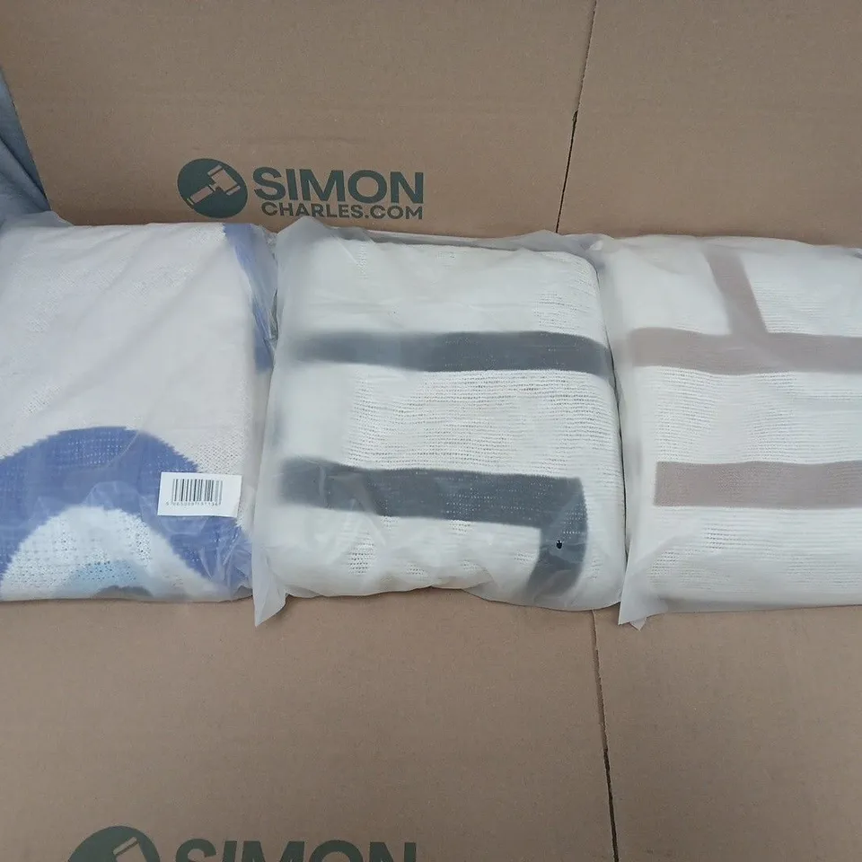 LARGE QUANTITY OF ASSORTED ITEMS TO INCLUDE ASSORTMENT OF THROW BLANKETS, ARTIFICIAL FLOWERS ETC - COLLECTION ONLY