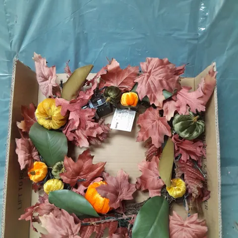 BOXED MULTI COLOURED PUMPKIN WREATH 