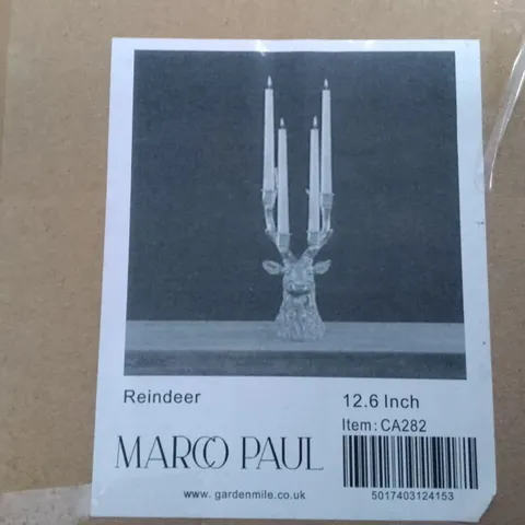 BOXED MARCO PAUL 12.6" REINDEER CANDELABRA
