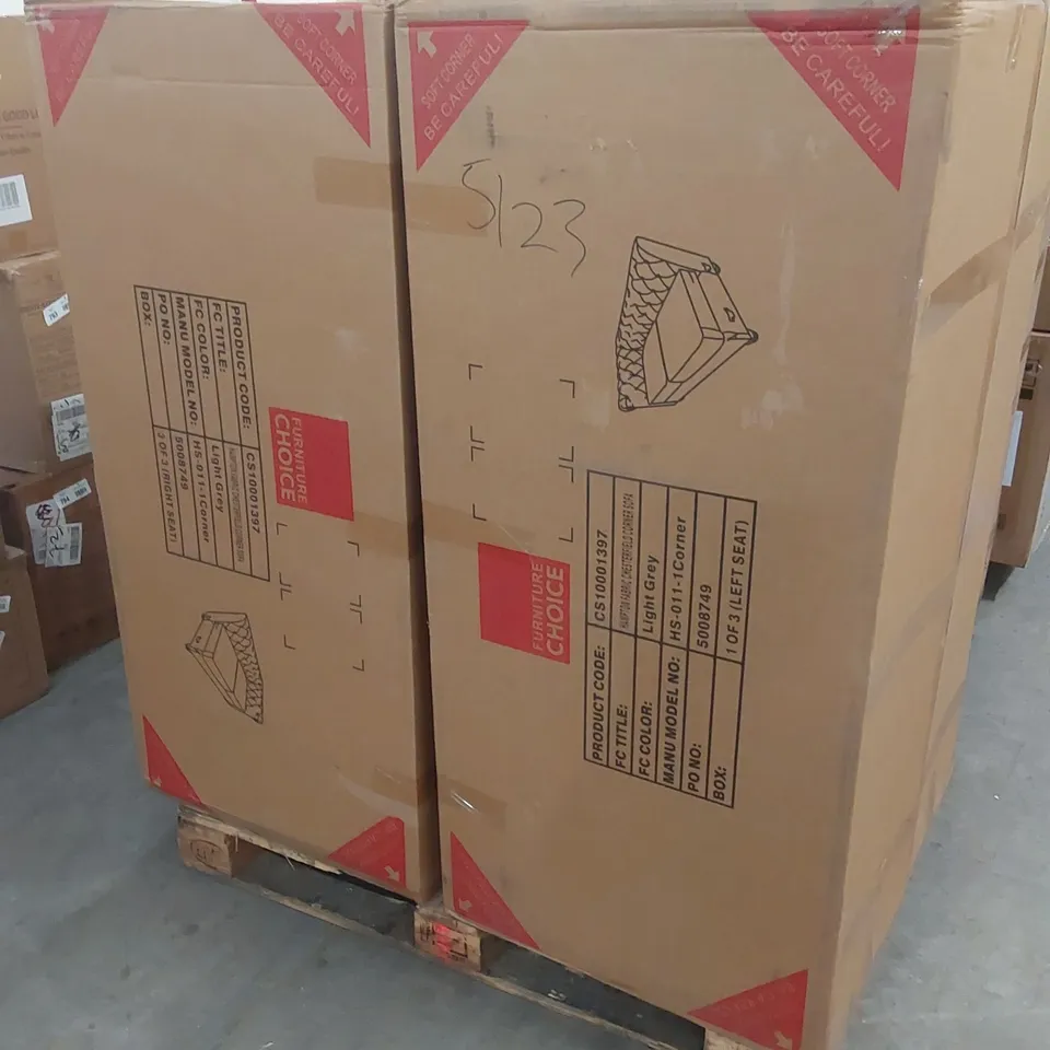 PALLET TO CONTAIN BOXED INCOMPLETE DESIGNER SOFA PARTS/PIECES