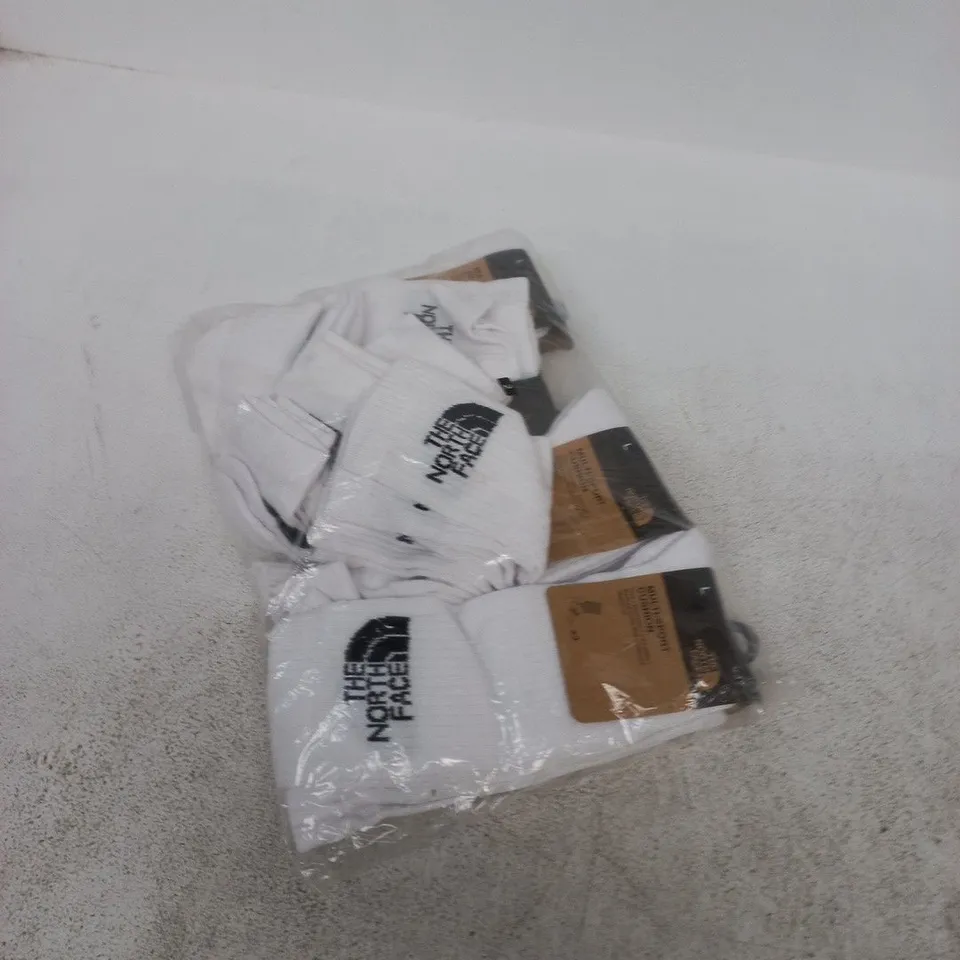 THE NORTH FACE MULTI-SPORT CUSHION SOCKS – WHITE, SIZE L 4 PACKS OF 3 AND MORE LOOSE SOCKS 