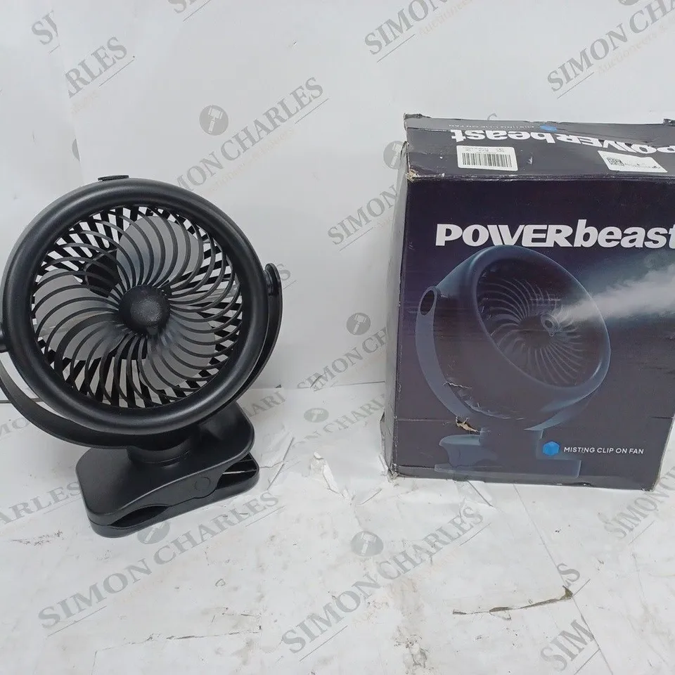 POWERBEAST MISTING CLIP ON FAN - BOXED