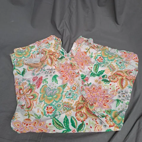 FATFACE FAYE PARADISE TROUSERS IN IVORY FLORAL SIZE 16