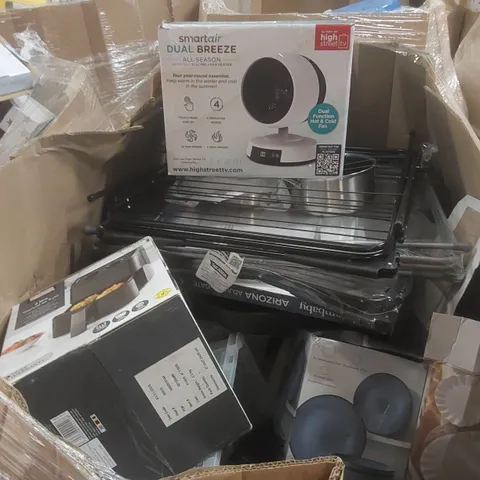 PALLET CONTAINING A VERY LARGE QUANTITY OF ASSORTED CONSUMER PRODUCTS INCLUDING: AIRFRYER, SMART AIR ALL SEASON FAN, DINNERWARE ECT