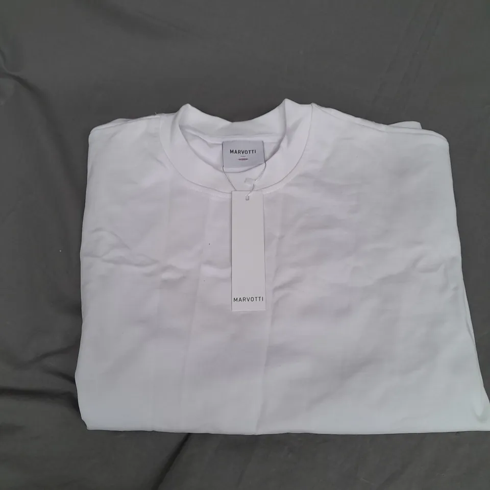 MARVOTTI HEAVYWEIGHT CLASSIC TEE IN WHITE SIZE M