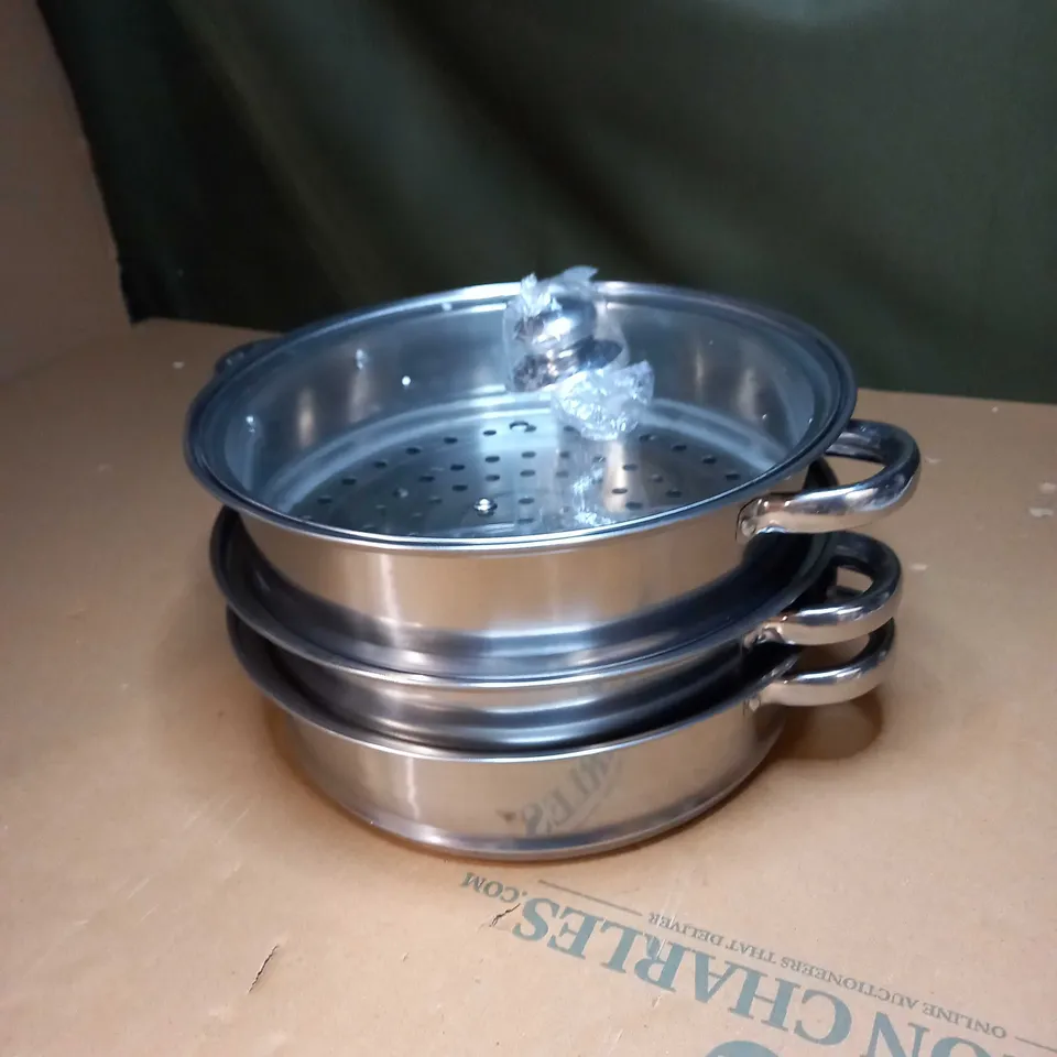 3 TIER STAINLESS STEEL STEAMER