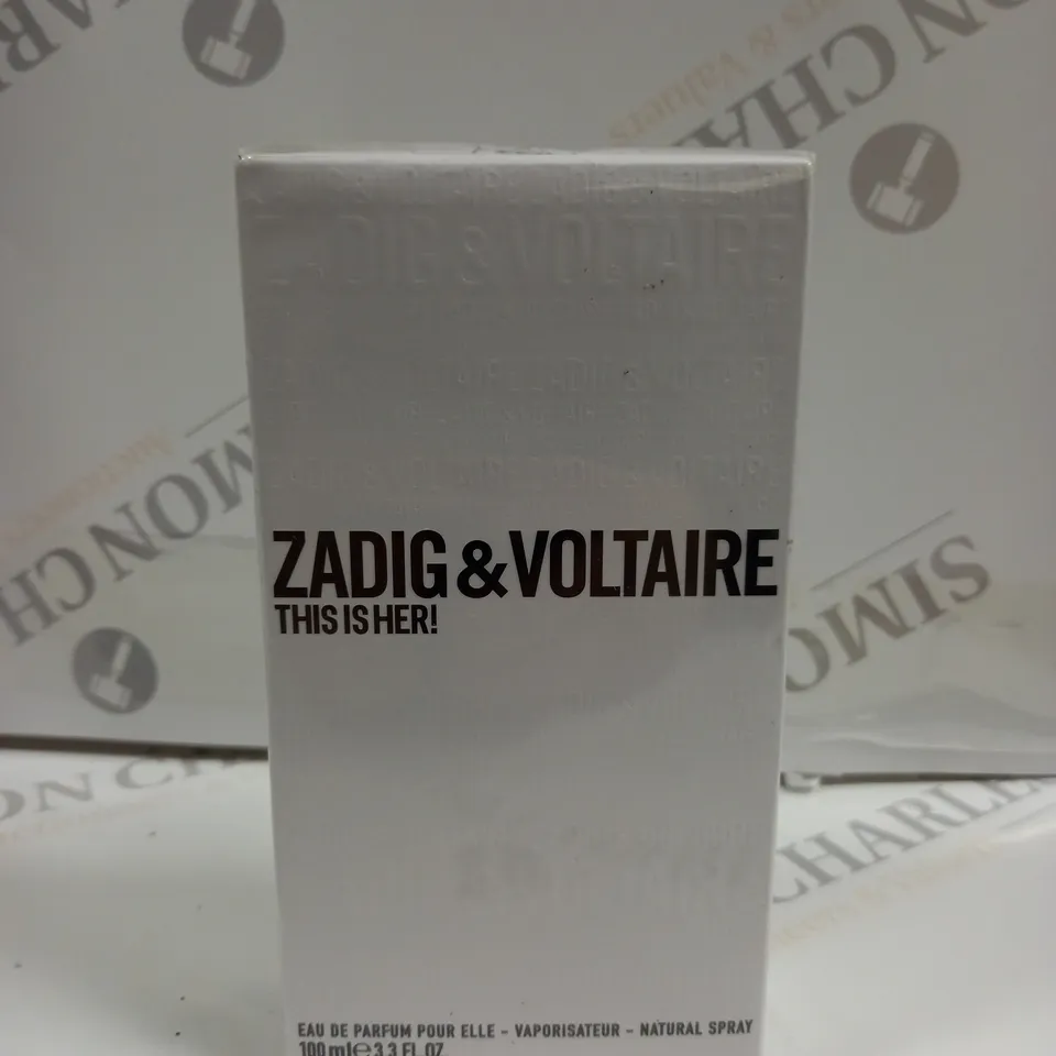 BOXED AND SEALED ZADIG AND VOLTAIRE THIS IS HER EAU DE PARFUM POUR ELLE 100ML