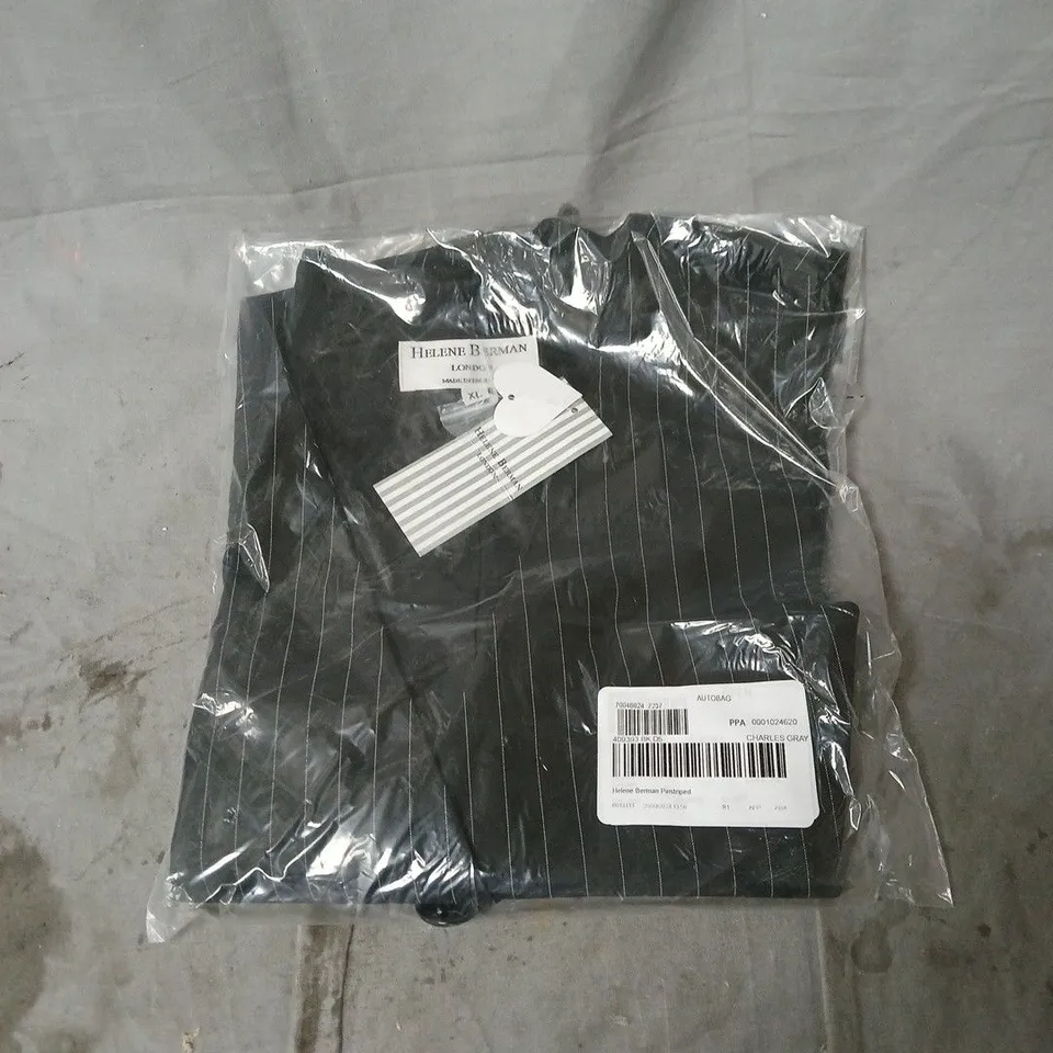 HELENE BERMAN PINSTRIPED WAISTCOAT BLACK XL