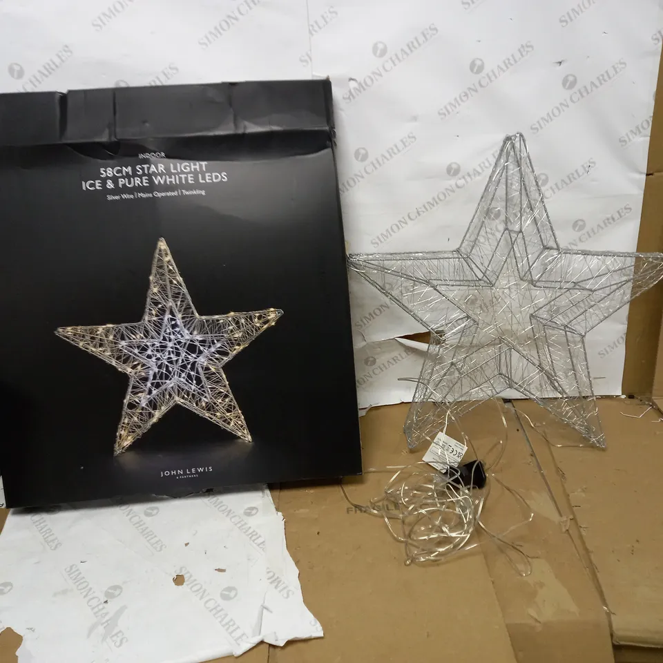 JOHN LEWIS INDOOR 58CM STAR LIGHT ICE & PURE WHITE LEDS