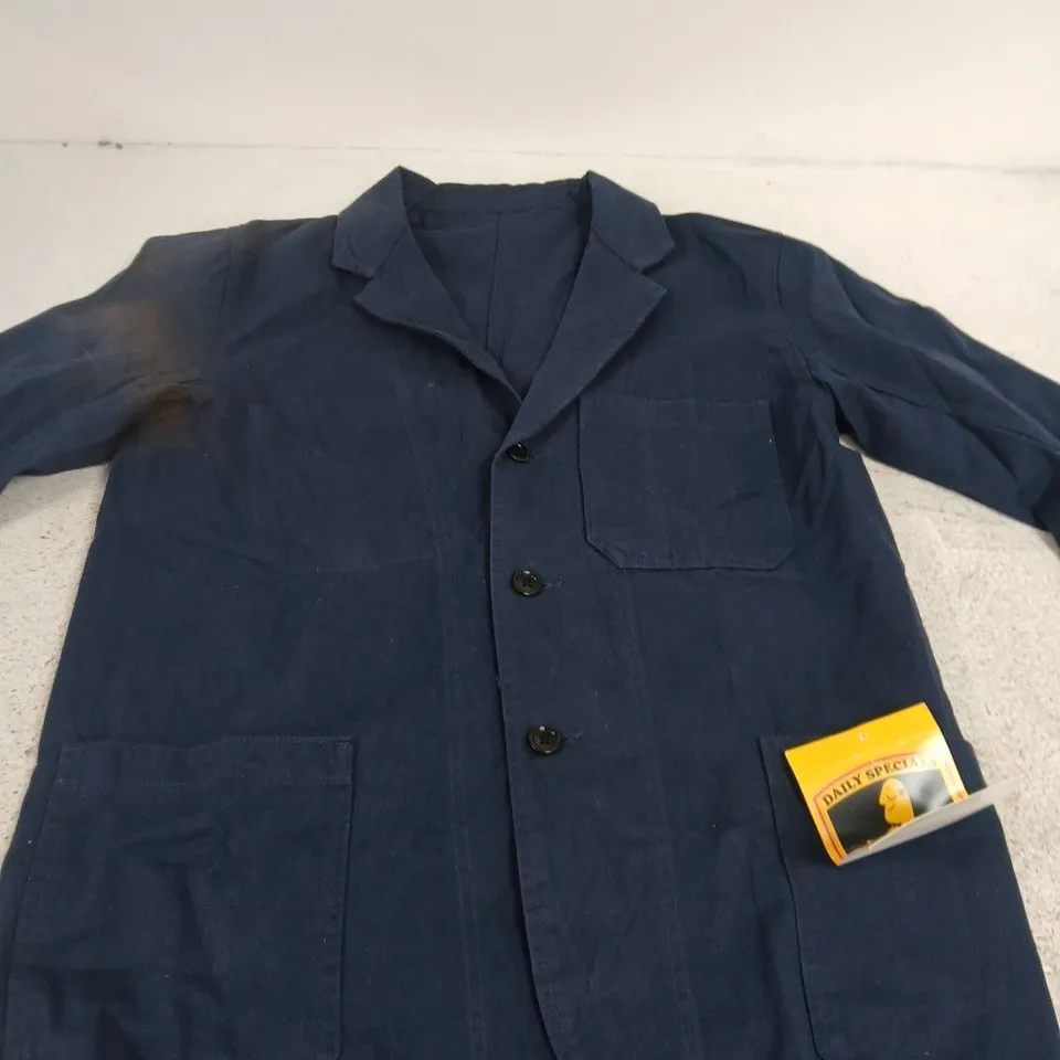 SERVICE WORKS NAVY COTTON WORK JACKET – SIZE L – 100% ORGANIC COTTON