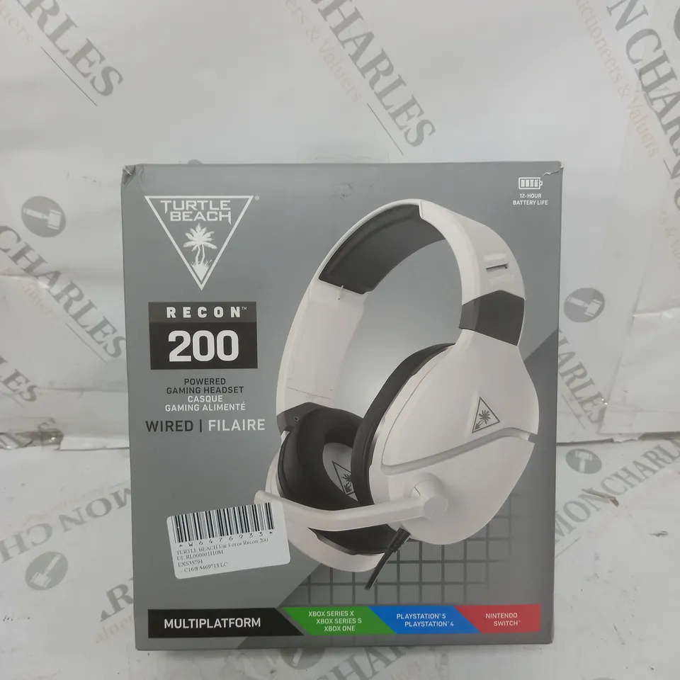 BOX OF 3 TURTLE BEACH RECON 200 WIRED HEADSETS IN WHITE