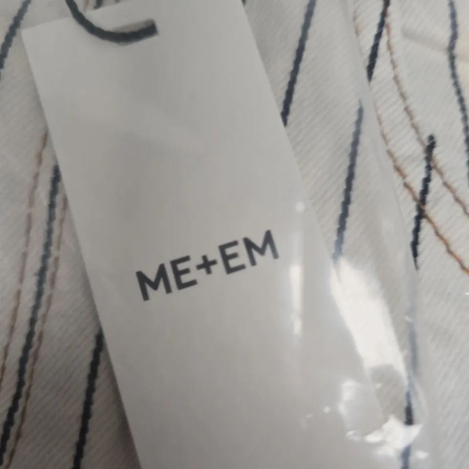 ME+EM STRIPED DENIM EXTREME TAPERED JEANS – BLACK/ECRU, UK 12 