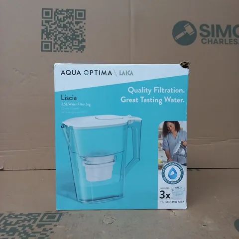 BOXED AQUA OPTIMA BY LAICA LISCIA 2.5L WATER FILTER JUG