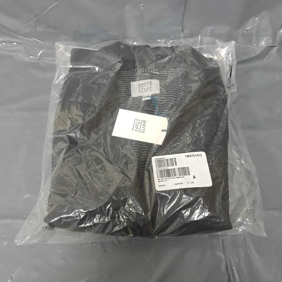 SEALED WHITE STUFF BLACK BLAZER JACKET - SIZE 10