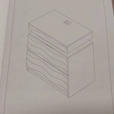 BOXED BEDSIDE TABLE WITH CHARGING STATION - WHITE 