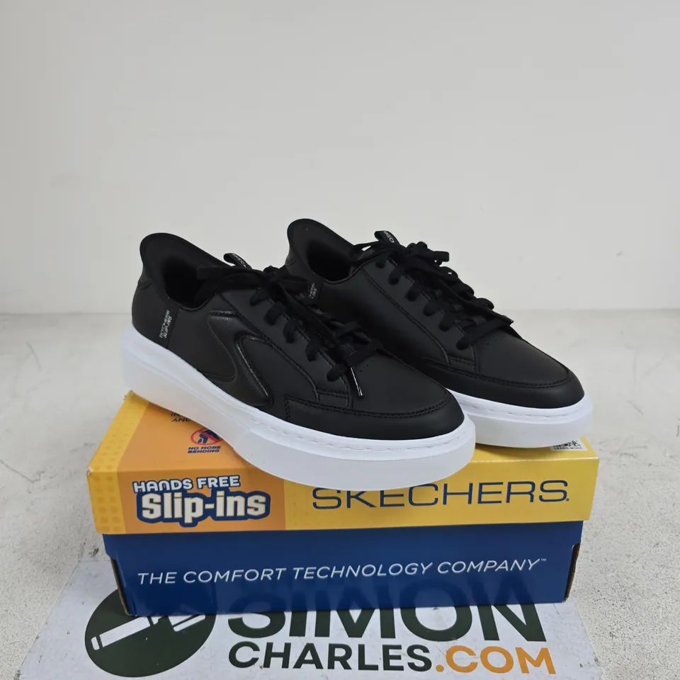 SKECHERS BLACK SLIP IN TRAINERS SIZE 7 BOXED