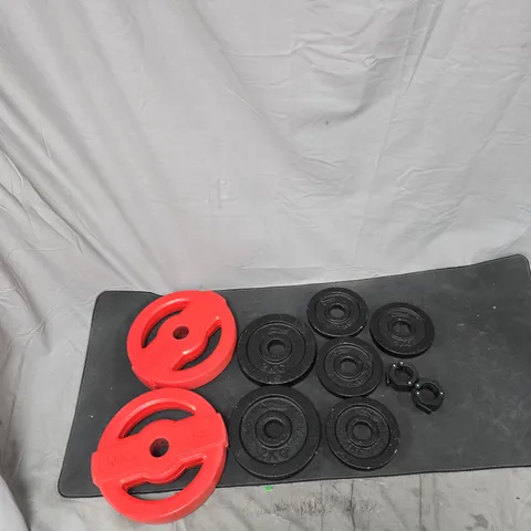 HOME GYM WEIGHT PLATES SET – 8 PLATES TOTAL