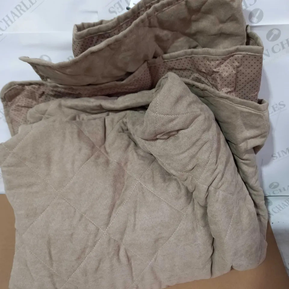 COZEE HOME FAUX SUEDE QUILTED FURNITURE PROTECTOR TAUPE