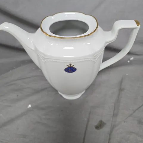 REGINA KATHARINA FINE PORCELAIN TEAPOT – MADE IN GERMANY, GILT RIM, LID MISSING