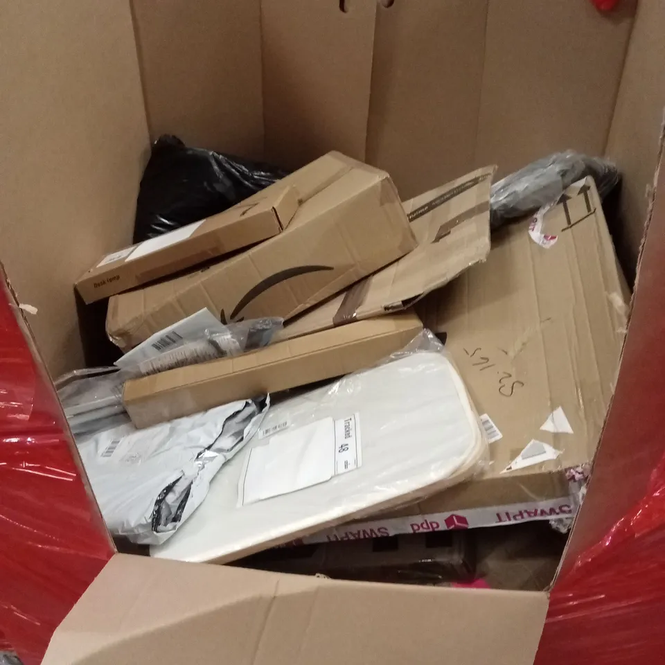 PALLET OF ASSORTED HOUSEHOLD GOODS AND PRODUCTS TO INCLUDE; DESK LAMP, LITTER PICKER ETC