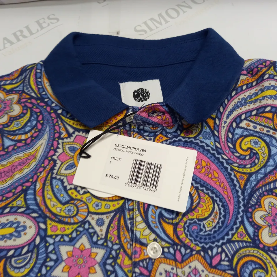 PRETTY GREEN FESTIVAL PAISLEY POLO - S