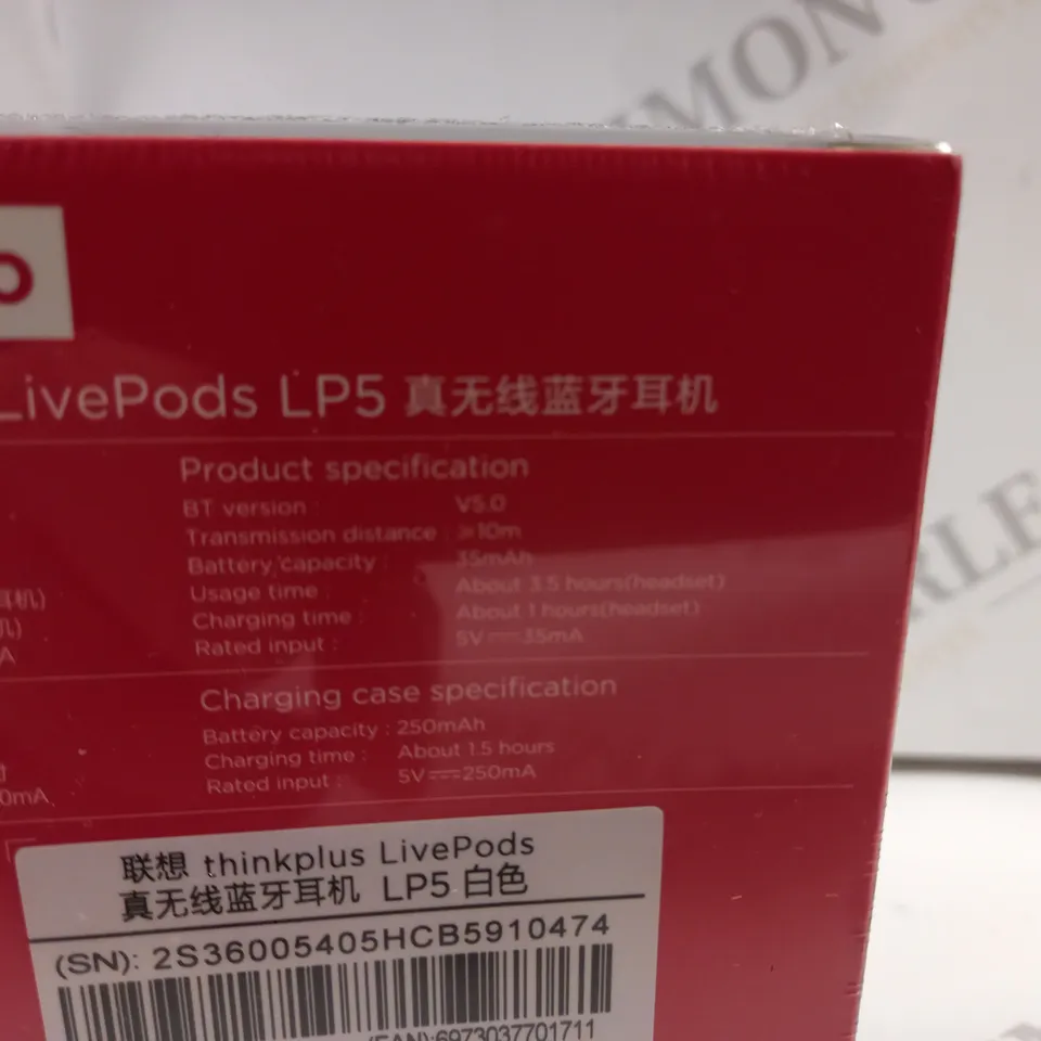 SEALED LENOVO THINKPLUS LIVEPODS LP5