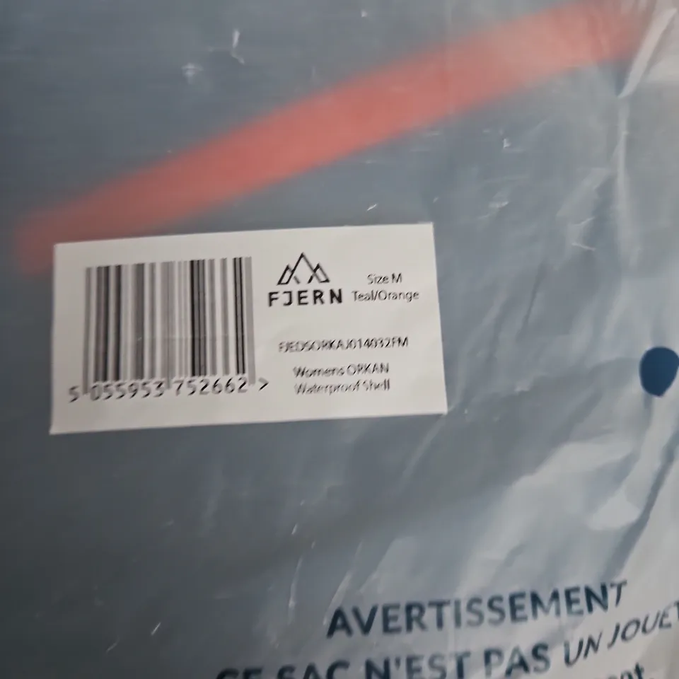 BAGGED FJERN OUTDOORS WOMEN'S JACKET – SIZE M – TEAL/ORANGE