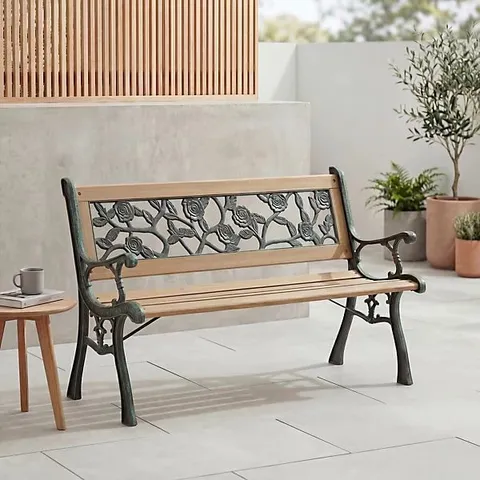BOXED GARDEN VIDA GARDEN BENCH - ROSE STYLE