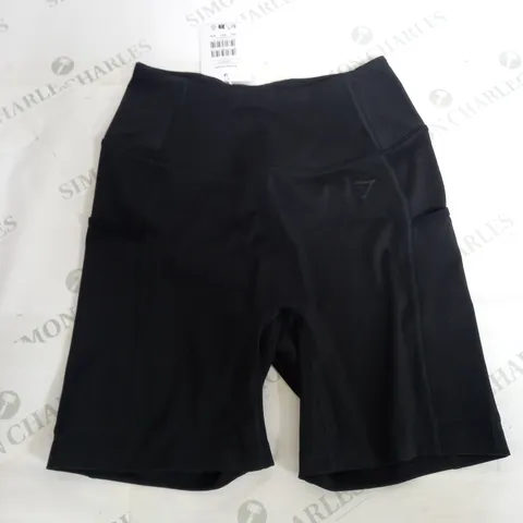 GYMSHARK BLACK POCKET SHORTS - SMALL