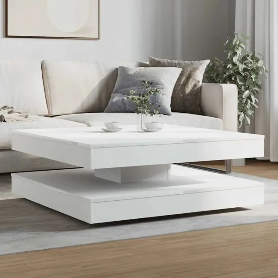 BOXED COFFEE TABLE 360 DEGREE ROTATABLE 90X90X34.5CM