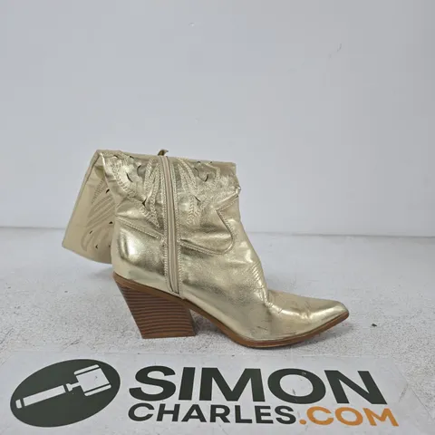 EGO WOMEN'S UK 6 METALLIC GOLD WESTERN BOOT β MISTY (MISTY) β MAN MADE MATERIALS