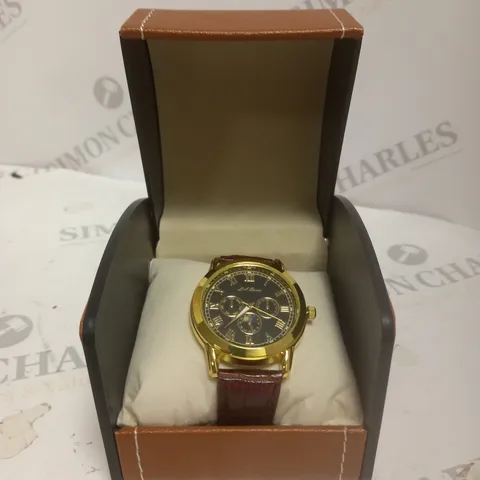 MENS LA BANUS CHRONOGRAPH WATCH β BLACK DIAL β LEATHER STRAP