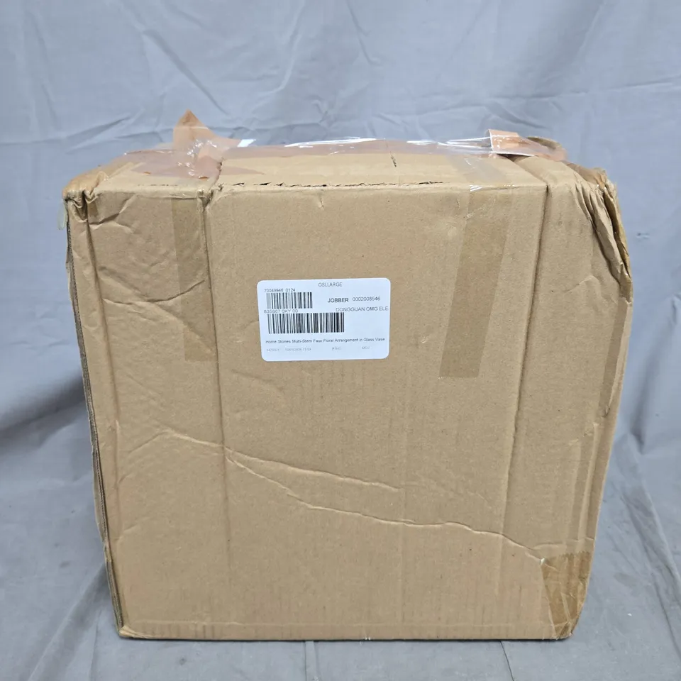 HOME STORIES MULTI-STEM FAUX FLORAL ARRANGEMENT IN GLASS VASE