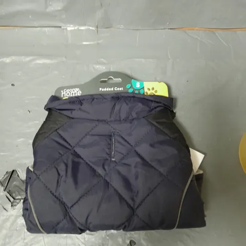 APPROXIMATELY 10 GEORGE PETS PADDED DOG COAT LIGHT SHOWER RESISTANT - NAVY - SIZE SMALL