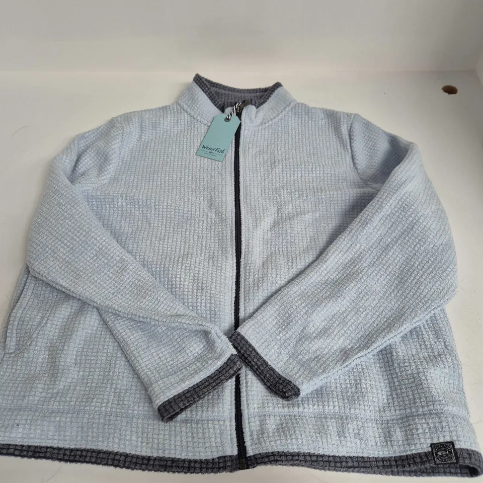 WEIRD FISH ARIANA FULL ZIP GRID FLEECE IN COOL BLUE - SIZE 22