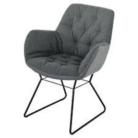 BRAND NEW BOXED LEYTON TWO-TONE CHAIR - GREY