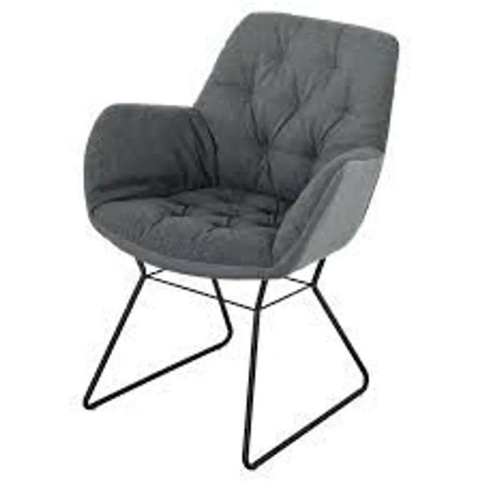 BRAND NEW BOXED LEYTON TWO-TONE CHAIR - GREY