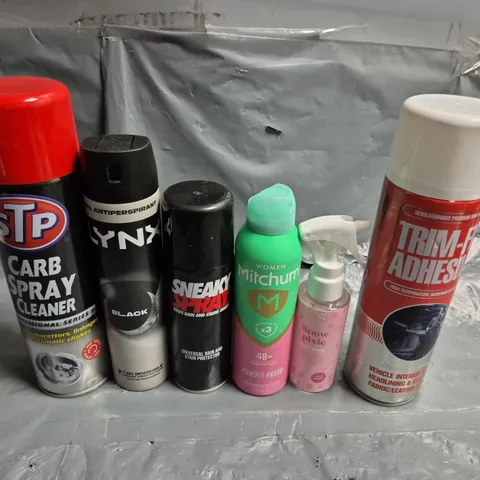 APPROXIMATELY 10 ASSORTED AEROSOLS TO INCLUDE LYNX, TRIM-FIX AND WOMEN MITCHUM