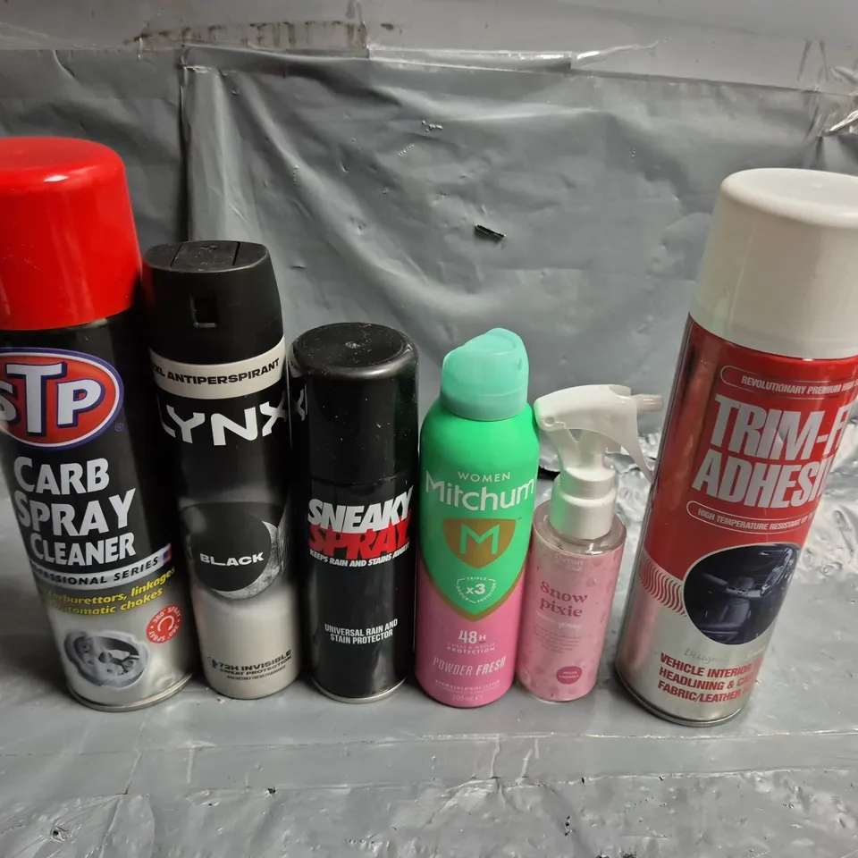 APPROXIMATELY 10 ASSORTED AEROSOLS TO INCLUDE LYNX, TRIM-FIX AND WOMEN MITCHUM