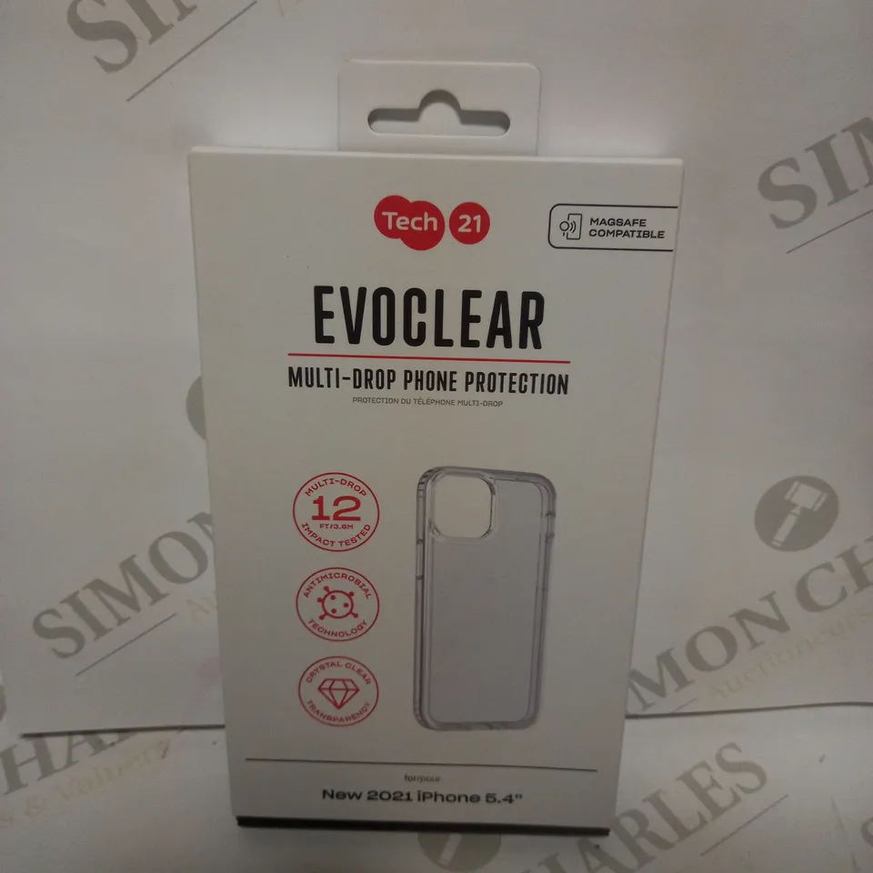APPROXIMATELY 61 BRAND NEW BOXED TECH 21 EVOCLEAR MULTI-DROP PHONE PROTECTION FOR NEW 2021 IPHONE 5.4"